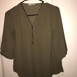 Olive green Naked Zebra Top 3/4 length